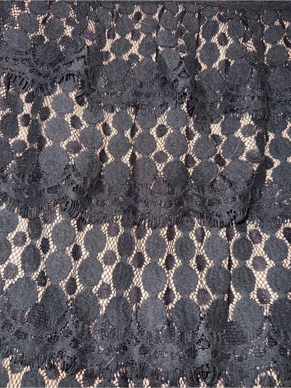 Ann Taylor Black Lace Pencil Skirt Size 4 Dark Romantic Tiered - Picture 4 of 9